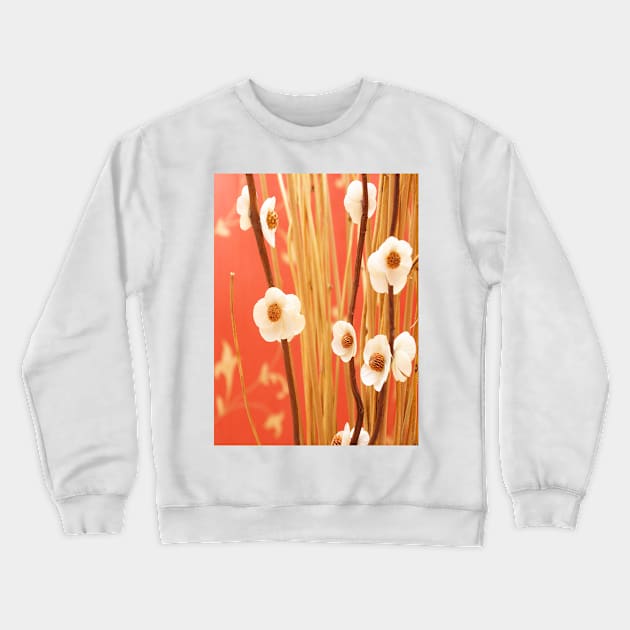 Decorative floral background illustration with delicate pink background Crewneck Sweatshirt by Hujer